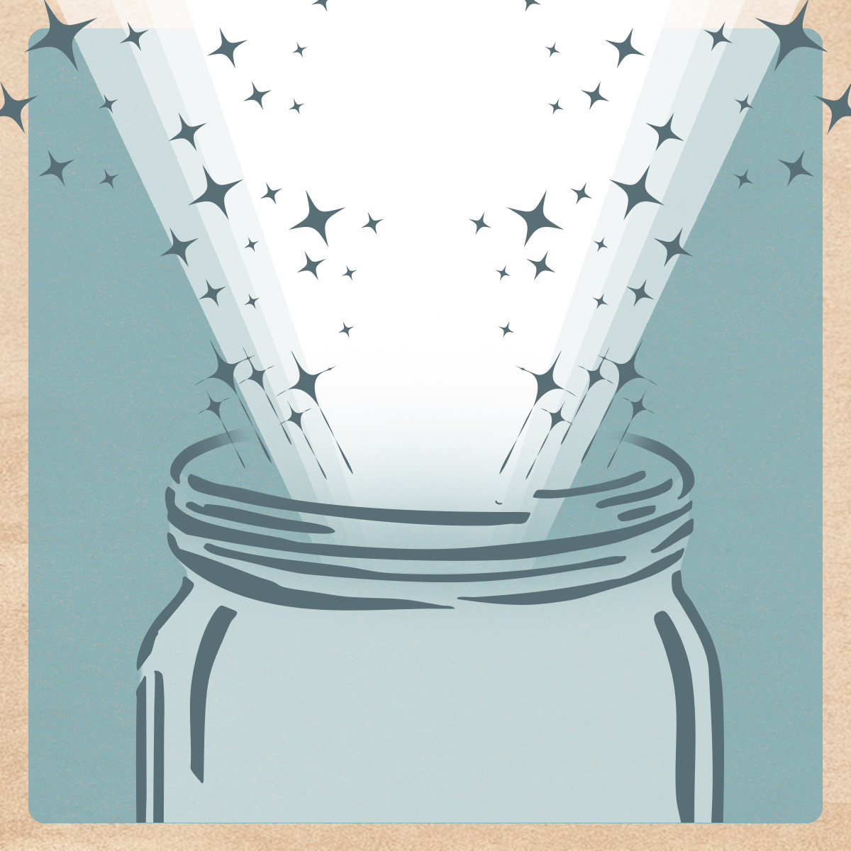 An illustration of stars and light that represent freshness emanating from a glass jar. An illustration of stars and light that represent freshness emanating from a glass jar.